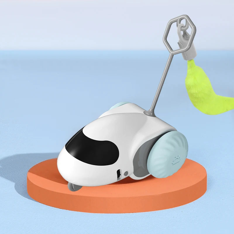 Smart Interactive Cat Toy Car Auto-Running Pet Vehicle with Obstacle Detection Durable for Indoor Cats Play - Nunu Pets