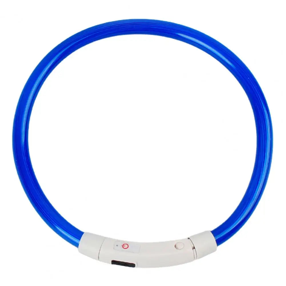 LED Light Dog Collar Necklace Rubber Rechargeable Luminous USB Charging Puppy Light Collar for Outdoor - Nunu Pets