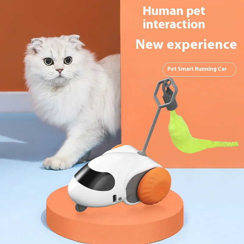 Smart Interactive Cat Toy Car Auto-Running Pet Vehicle with Obstacle Detection Durable for Indoor Cats Play - Nunu Pets