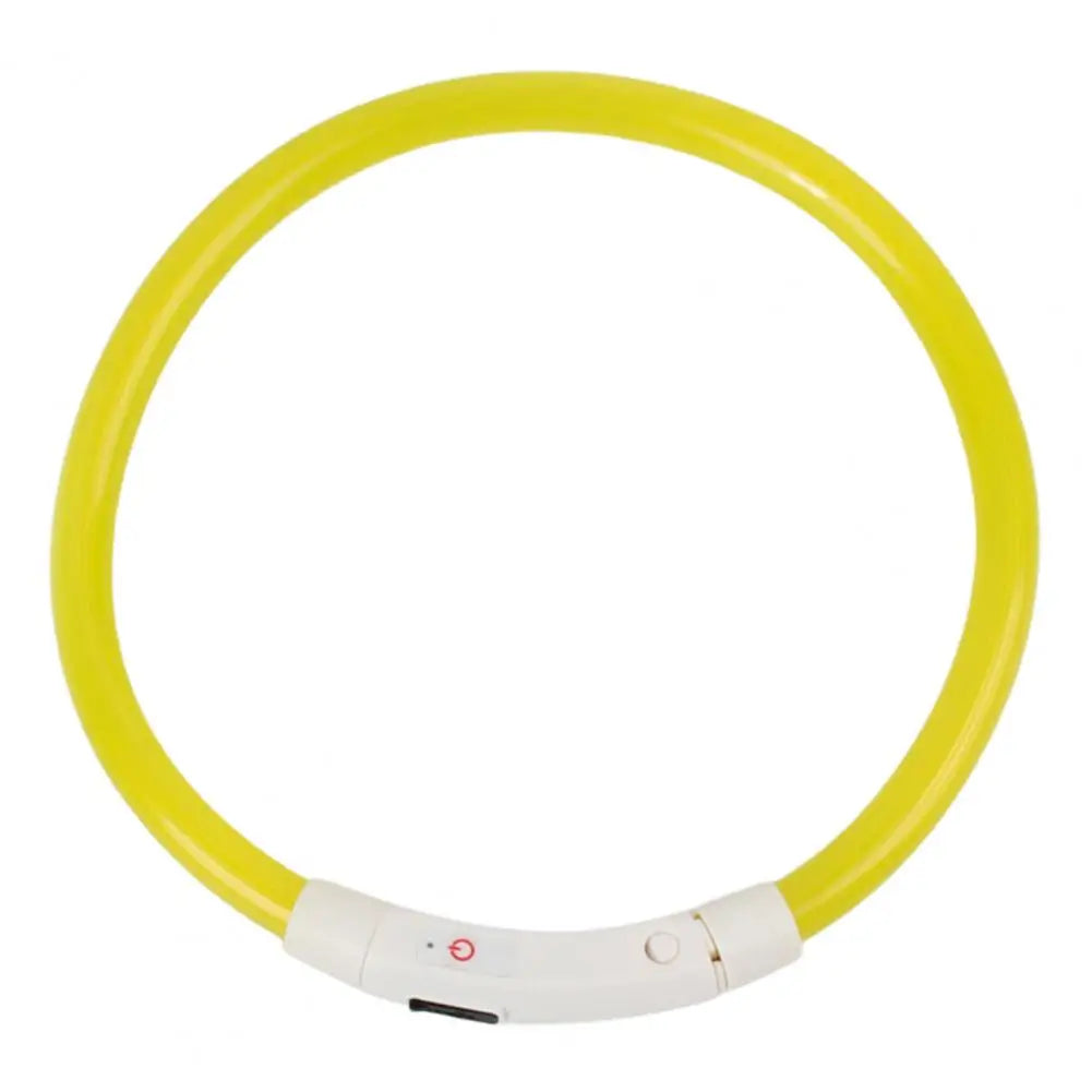 LED Light Dog Collar Necklace Rubber Rechargeable Luminous USB Charging Puppy Light Collar for Outdoor - Nunu Pets
