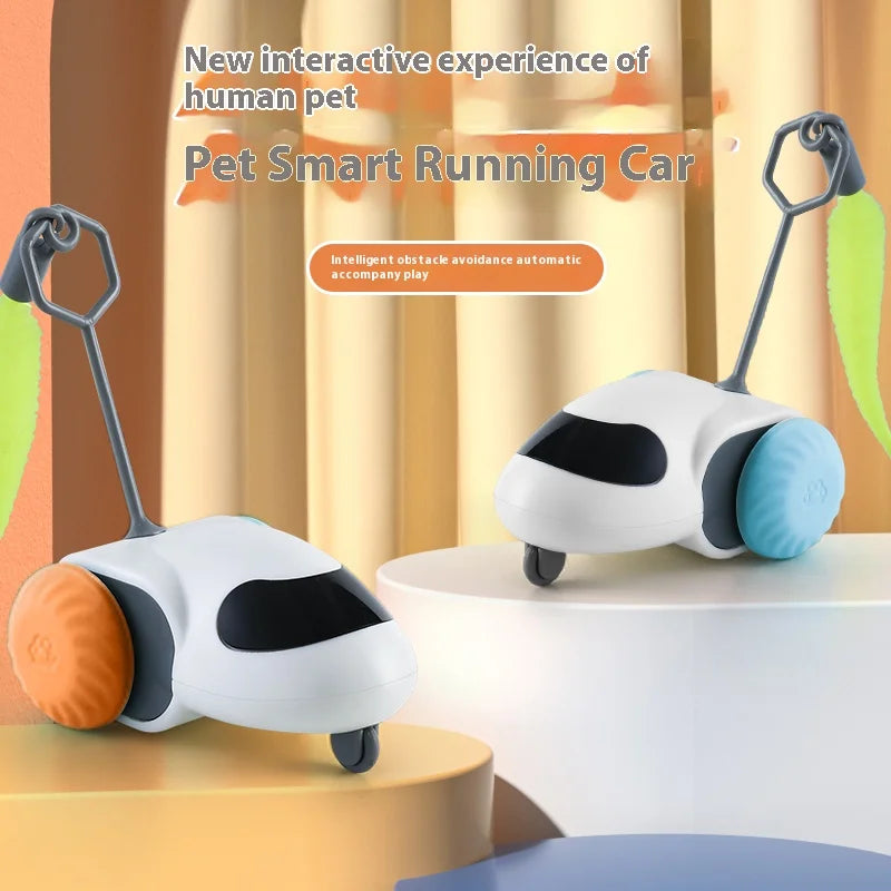 Smart Interactive Cat Toy Car Auto-Running Pet Vehicle with Obstacle Detection Durable for Indoor Cats Play - Nunu Pets