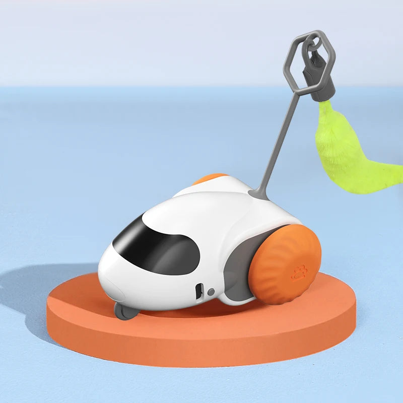 Smart Interactive Cat Toy Car Auto-Running Pet Vehicle with Obstacle Detection Durable for Indoor Cats Play - Nunu Pets